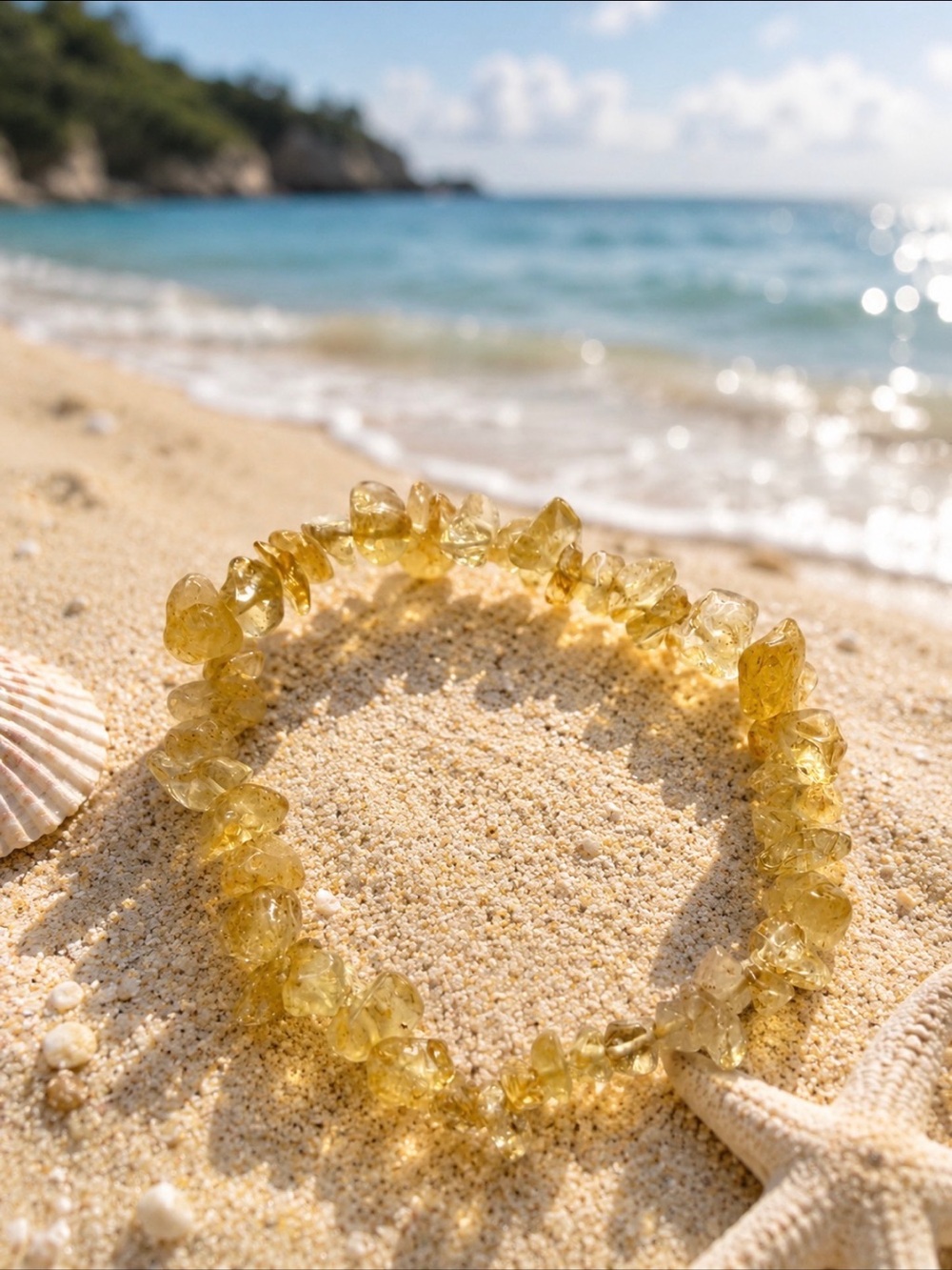 Yellow Citrine Chipped Stone Bracelet